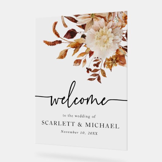 Herfst Welkom Bruiloft Acryl teken Acryl Bord (Hoek)