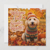 Herfst Welkom Herfst Hond Liefhebber Verjaardagska (Voorkant)