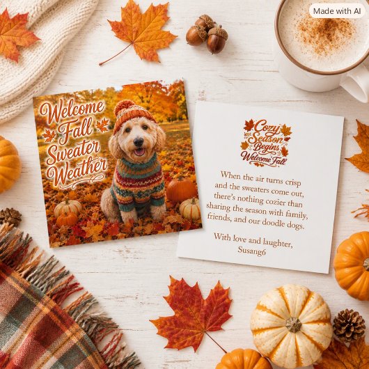 Herfst Welkom Herfst Hond Liefhebber Verjaardagska