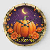 Herfst Welkom Klok: Pumpkin Moonlight Sydney Grote Klok (Voorkant)