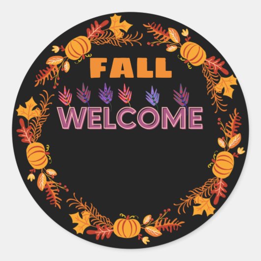 Herfst Welkom Ronde Sticker (Voorkant)