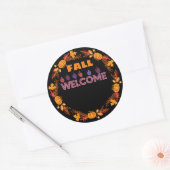 Herfst Welkom Ronde Sticker (Envelop)