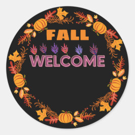 Herfst Welkom Ronde Sticker
