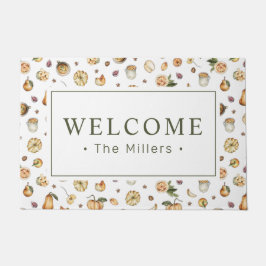 Herfst Welkome Waterverf Pumpkins Patroonnamen Deurmat
