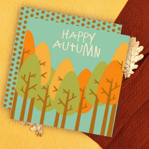 Herfst Welkomstkaart Plat Design