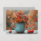 herfst wenskaart in een vaas briefkaart (Voorkant / Achterkant)