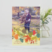 Herfst wenskaart met foto kaart (Staand voorkant)