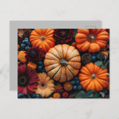 herfst wenskaart pompoenen en bladeren briefkaart (Voorkant / Achterkant)