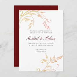 herfst werveling bruiloft uitnodiging