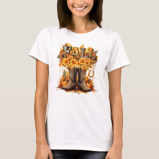 Herfst Western Laarzen Herfst T-shirt (Voorkant)