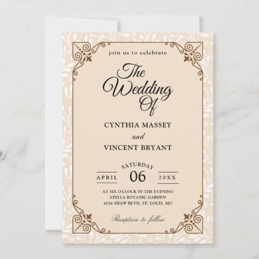 herfst westerne huwelijksuitnodigingen kaart (Voorkant)