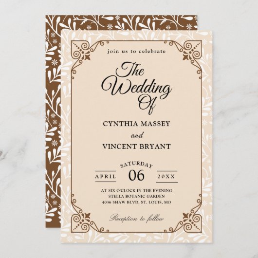 herfst westerne huwelijksuitnodigingen kaart (Voorkant / Achterkant)