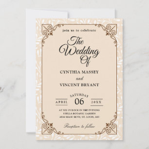 herfst westerne huwelijksuitnodigingen kaart