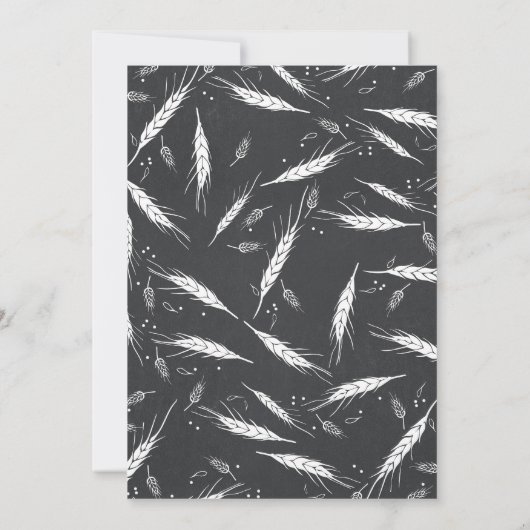 Herfst Wheat Gold Foil Effect Chalkboard Weddensch Kaart (Achterkant)