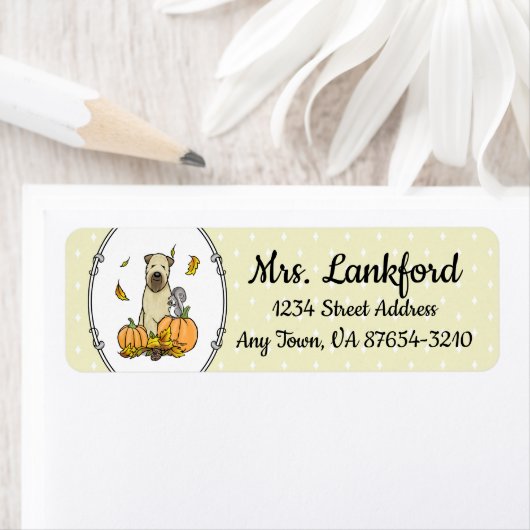 Herfst Wheaten Terrier (pieppompoenen 1b2) Etiket (Insitu)