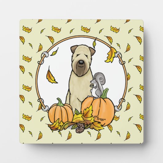 Herfst Wheaten Terrier (pieppompoenen 1b2) Fotoplaat (Voorkant)