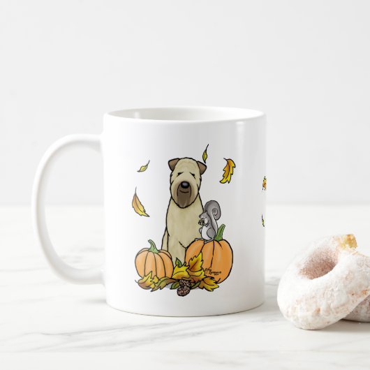 Herfst Wheaten Terrier (pieppompoenen 1b2) Koffiemok (Met donut)