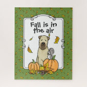 Herfst Wheaten Terrier (pieppompoenen 1b2) Legpuzzel (Verticaal)