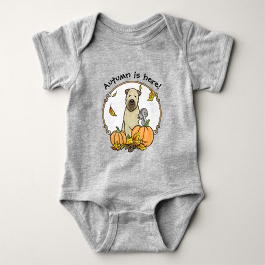 Herfst Wheaten Terrier (pieppompoenen 1b2) Romper (Voorkant)