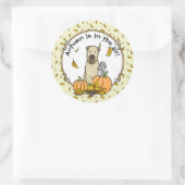 Herfst Wheaten Terrier (pieppompoenen 1b2) Ronde Sticker (Tas)