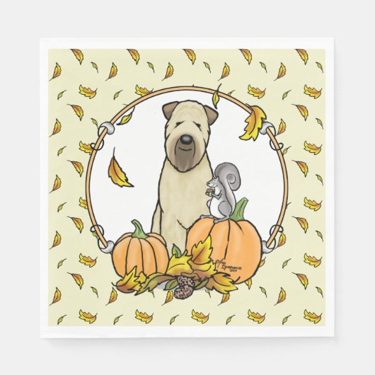 Herfst Wheaten Terrier (pieppompoenen 1b2) Servet (Voorkant)