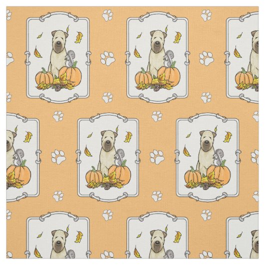 Herfst Wheaten Terrier (pieppompoenen 1b2) Stof (Swatch)
