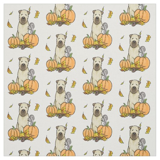 Herfst Wheaten Terrier (pieppompoenen 1b2) Stof (Swatch)