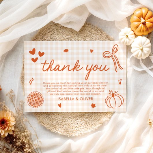 Herfst Whimsical Een beetje Cutie Pie Bedankt kaar Kaart