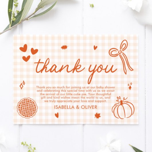 Herfst Whimsical Een beetje Cutie Pie Bedankt kaar Kaart