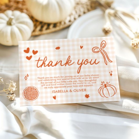 Herfst Whimsical Een beetje Cutie Pie Bedankt kaar Kaart