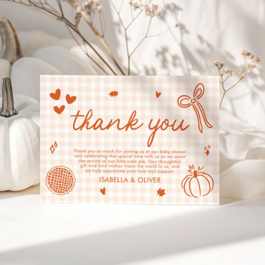 Herfst Whimsical Een beetje Cutie Pie Bedankt kaar Kaart