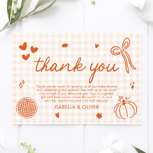 Herfst Whimsical Een Klein Moppie Baby Shower Bedankkaart