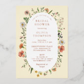 Herfst Whimsical Wildflower Arch Vrijgezellenfeest Folie Uitnodiging (Voorkant)