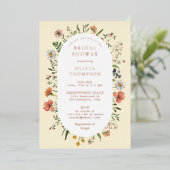 Herfst Whimsical Wildflower Arch Vrijgezellenfeest Folie Uitnodiging (Staand Voorkant)