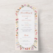 Herfst Whimsical Wildflower Calligraphy Oval Weddi All In One Uitnodiging (Binnen)