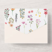 Herfst Whimsical Wildflower Calligraphy Oval Weddi All In One Uitnodiging (Achterkant)