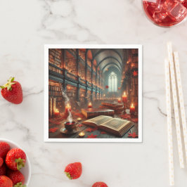 Herfst Whimsigoth Enchanted Library Découpage Servet