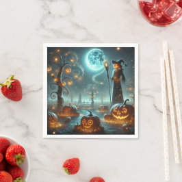 Herfst Whimsigoth Moonlight Pumpkin Patch Découpag Servet