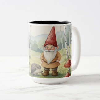 Herfst whimsische kabouter bos waterverf mok