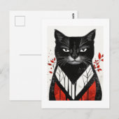 Herfst Whiskers: Kat Collectie Briefkaart (Voorkant / Achterkant)