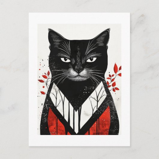 Herfst Whiskers: Kat Collectie Briefkaart (Voorkant)