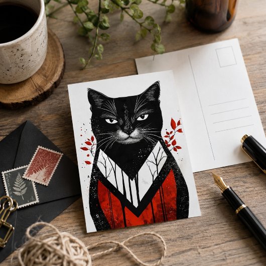 Herfst Whiskers: Kat Collectie Briefkaart