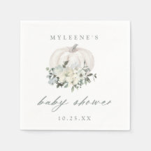 Herfst White en Gray Pumpkin Baby shower