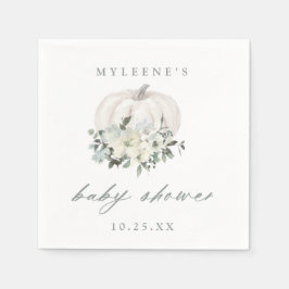 Herfst White en Gray Pumpkin Baby shower Servet