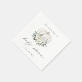 Herfst White en Gray Pumpkin Baby shower Servet (Hoek)