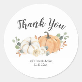 Herfst White Floral Pumpkin Sticker