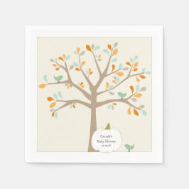 Herfst White Pumpkin baby shower met naam datum Servetten