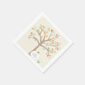 Herfst White Pumpkin baby shower met naam datum Servetten (Hoek)