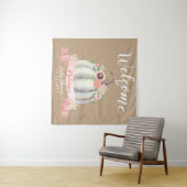 Herfst White Pumpkin Baby shower Welkom Wandkleed (In Situ (horizontaal))