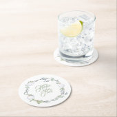 Herfst White Pumpkin & Greenery Round Paper Onderz Ronde Kartonnen Onderzetter (Insitu)